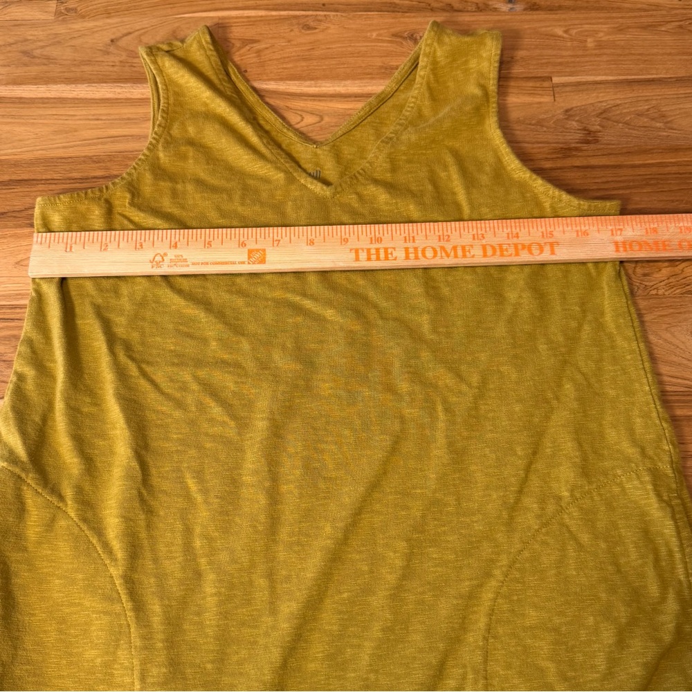 J. Jill Tank Dress Women’s XS Flounced Hem Double V-Neck Knit Dress Dark Yellow - Picture 4 of 8